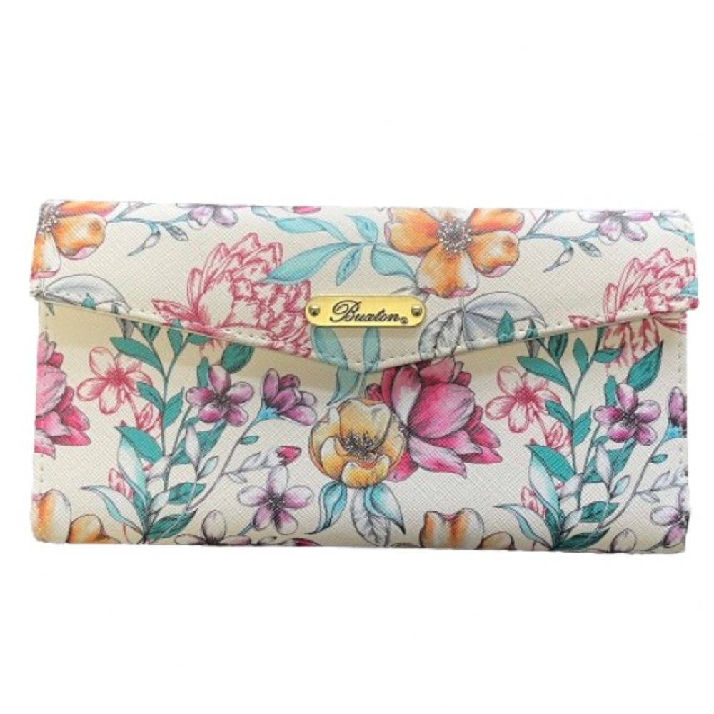 Buxton White Floral Wallet